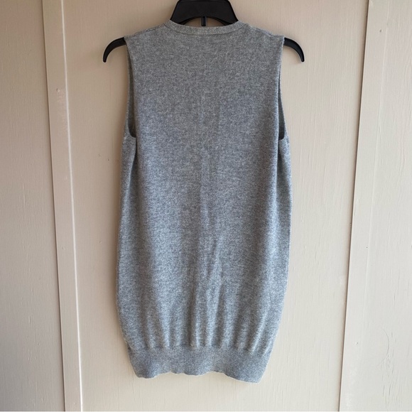 ERC Theory Women’s Long Grey Cashmere Sweater Vest with Pockets Size M - Picture 2 of 8